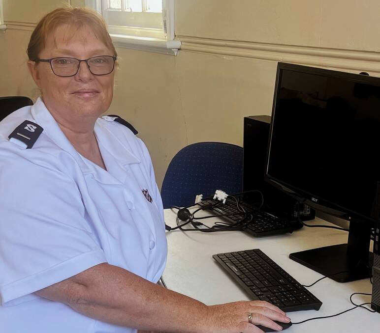 Lt Jodie McInnes at one of the computers that will be accessible to the Grenfell community through The Salvation Army.