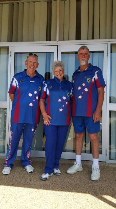 Welcome done: Booowa Bowling Club with from L-R, Martin Betcher, Kathy Betcher and Warren Paine.
