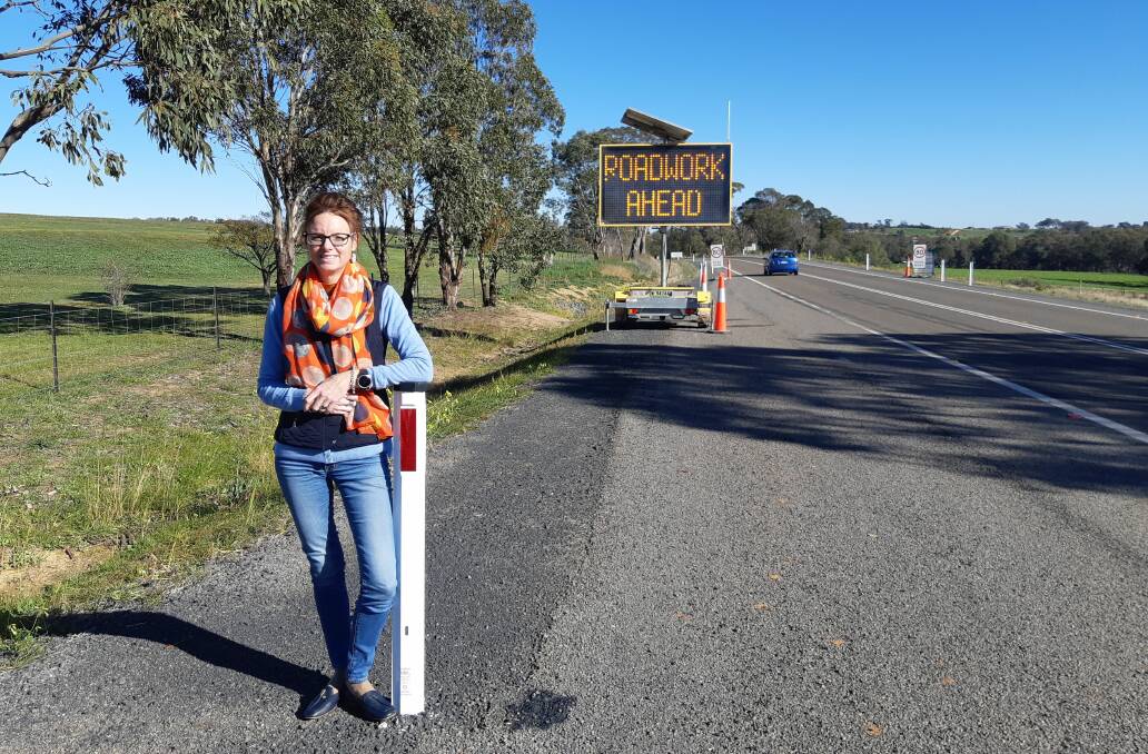 Member for Cootamundra Steph Cooke on the Mid-Western Highway.