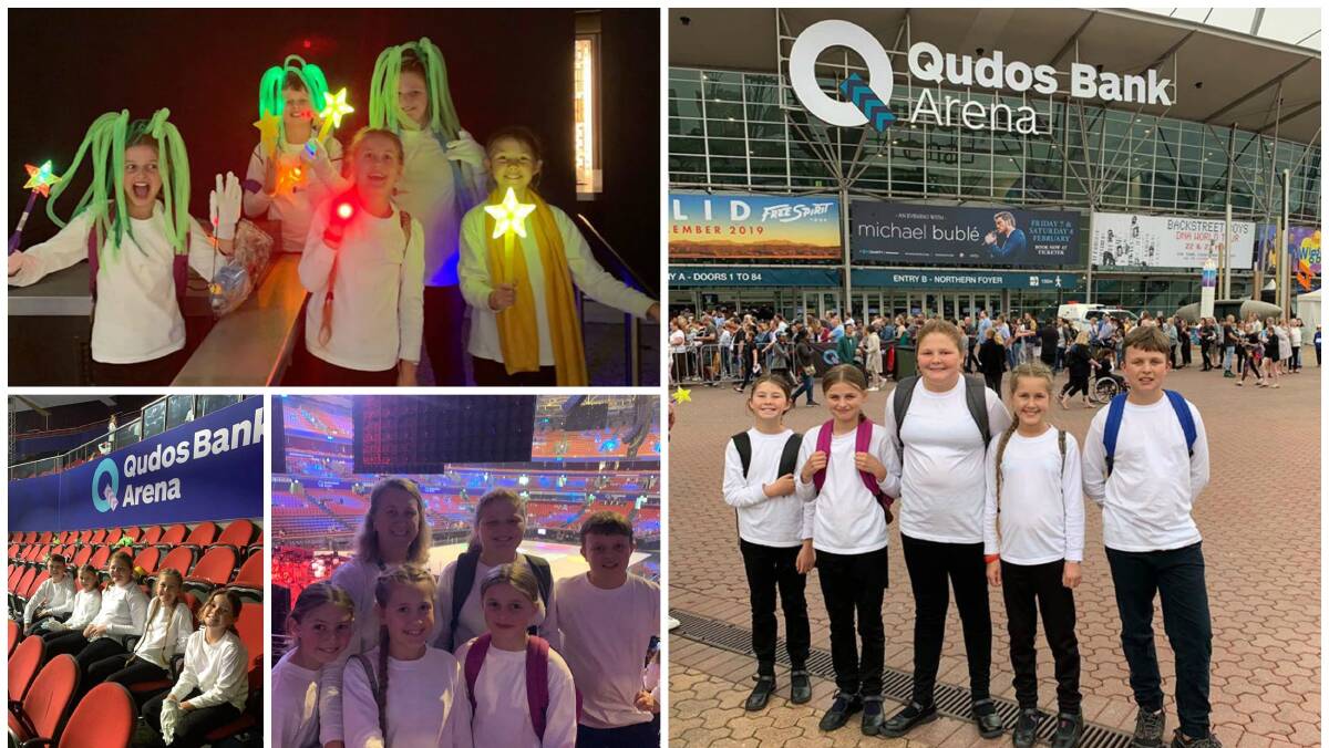 WHAT AN ADVENTURE: The students from Quandialla Public School travelled to take part in the NSW Schools Spectacular last weekend. Photos: QPS/Facebook.
