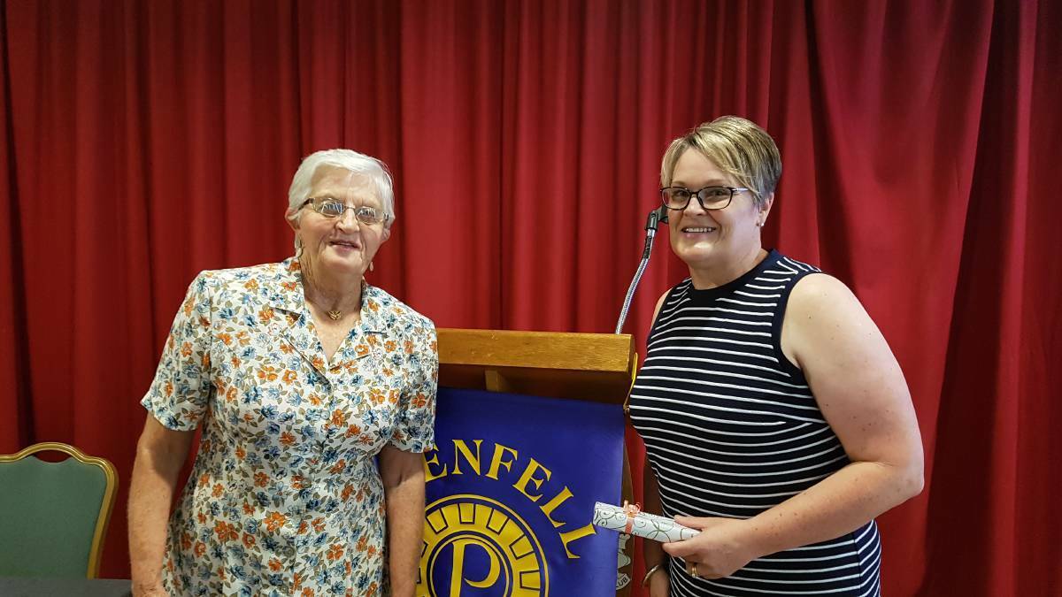 Jenny Wells and Louise Mugridge at a Probus meeting from last year. Photo: Gwen Clark