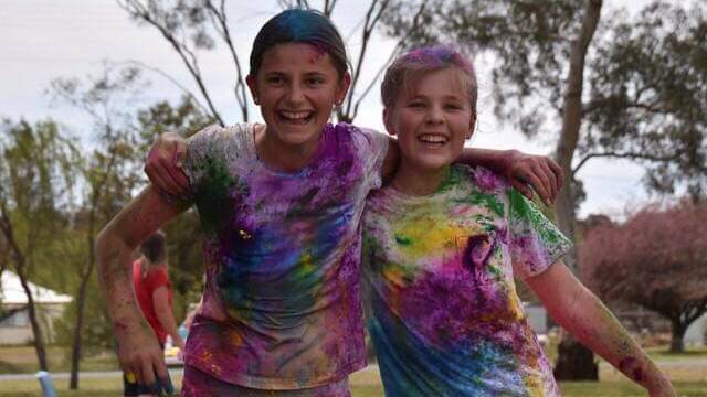 A SPLASH OF COLOUR: Students at Grenfell Public School had lots of fun with the school's Colour Run last Friday. 