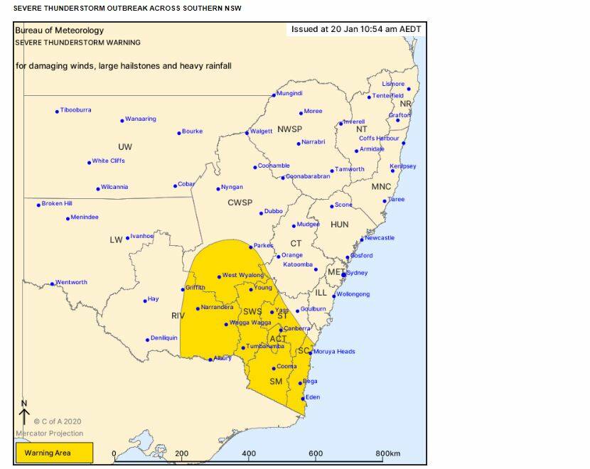 Severe weather warning issued for Monday