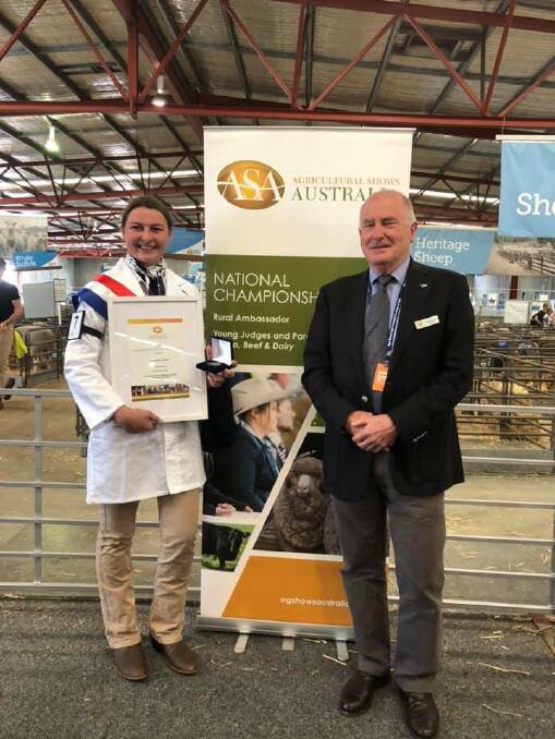 WHAT A WIN: Stephanie Davies was awarded the top prize in Australia and New Zealand. Photo: Agricultural Shows Australia/Facebook.