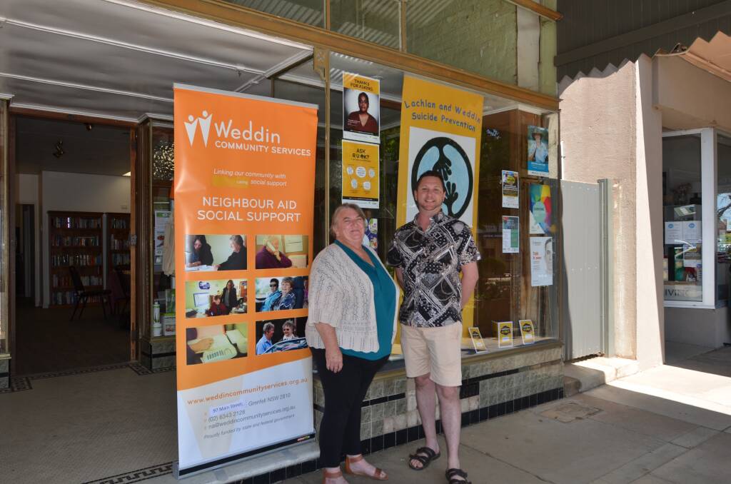 Locals are encouraged to drop in and visit with Liz and Chad at the new Weddin Community Services building.