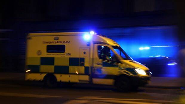 An ambulance responding after a van hit pedestrians on London Bridge.  Photo: Getty Images