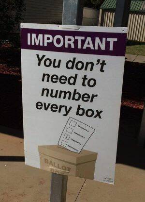 Complaints about the use of official-looking posters promoting single-box voting. Photo: Supplied
