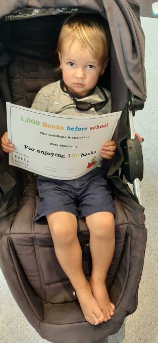 Rory Armstrong recently received a certificate for reading 100 books in the 1,000 Books before school program.