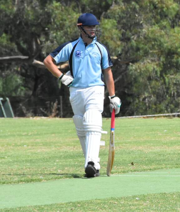 Riley Cartwright contributed 15 runs to the Grenfell White total in the side's loss to Bowling Club last Saturday.