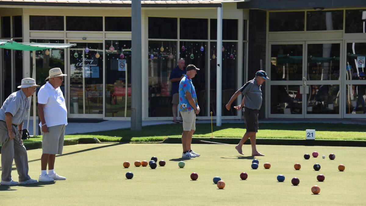 New Year's eve bowls at the Grenfell Bowling Club. Social bowls remained popular over the Christmas break.
