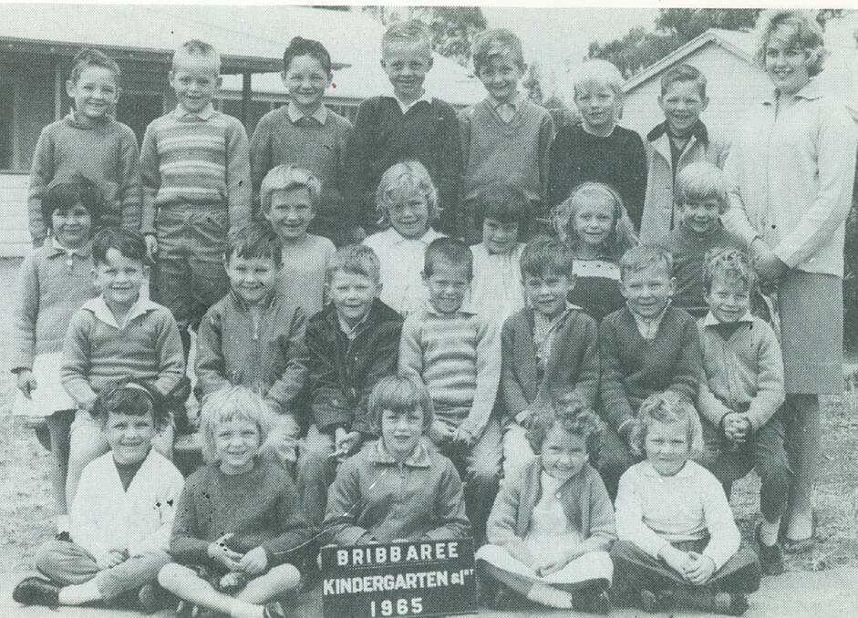 Bribbaree Kindergarten and 1st class in 1965 with teacher Miss Moffitt. The school was established 100 years ago this year.