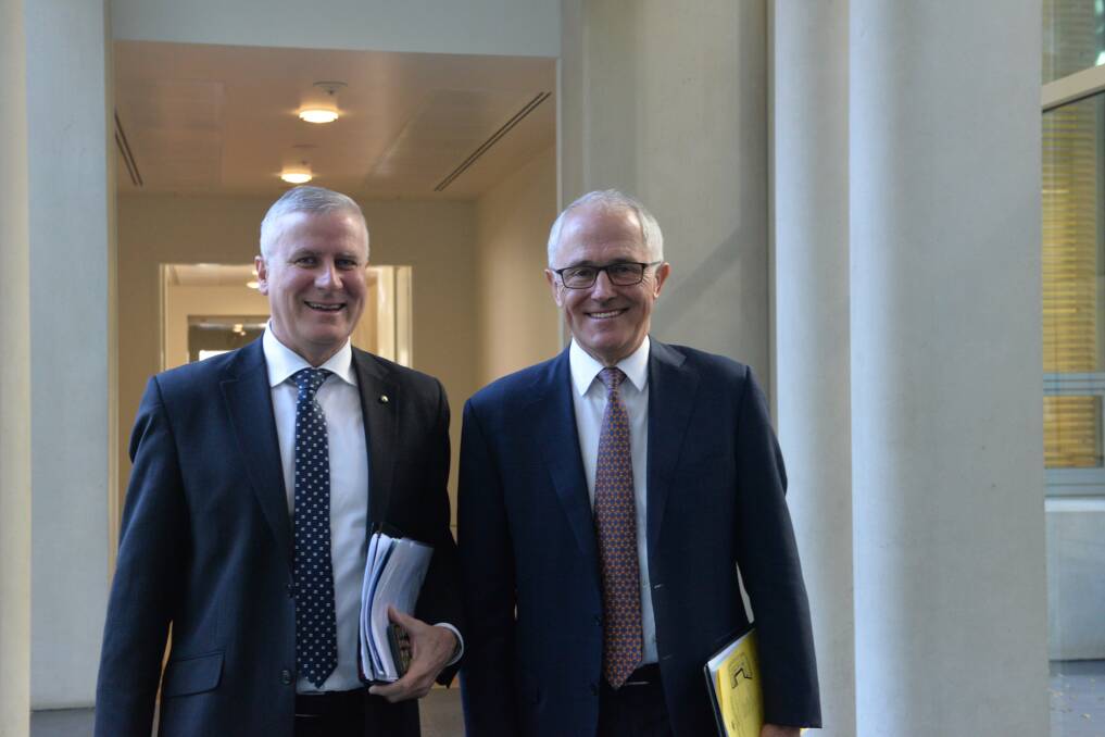 Partners: Riverina MP Michael McCormack is the new Deputy to Prime Minister Malcolm Turnbull after Monday's National Party room meeting.