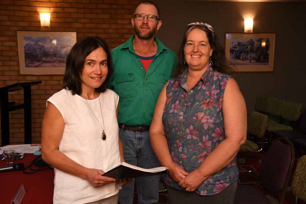 Consultation: FHA panel review chair Michele Lawrence, Wellington producer Evan Frankham and Tottenham farmer Kathy Fragar. Photo: Belinda Soole.
