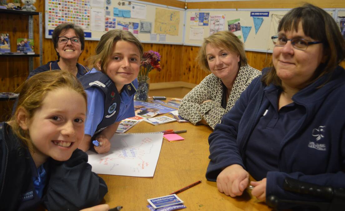 Xanthe Johnson, Viv Evans, Ella Mitton, Jen Bell and Sandra Frame during the Growing Grenfell Girl Guides evening on Monday August 14.