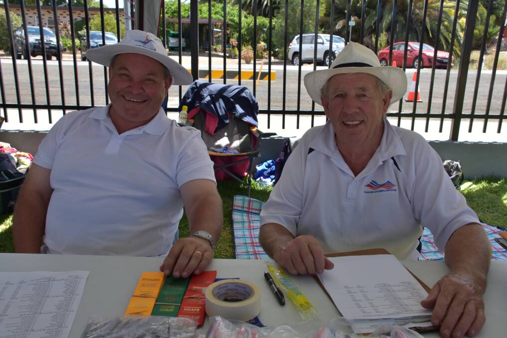 Darren Smith, race announcer from Cowra and Colin Touzell, referee from Orange during the event.