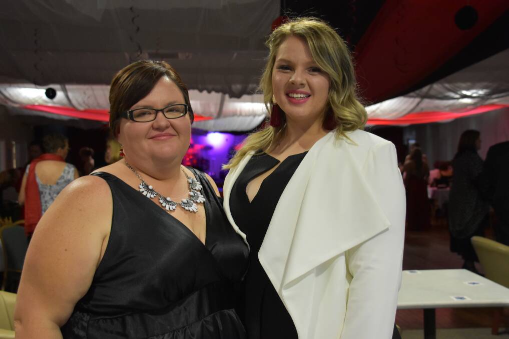 Heather Windred and Tara Anderson at the Black, White and Red ball. 