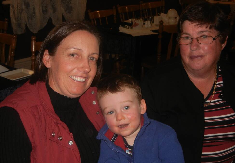 Nicola Baker with her son Charlie and grandmother Phillipa Baker.
