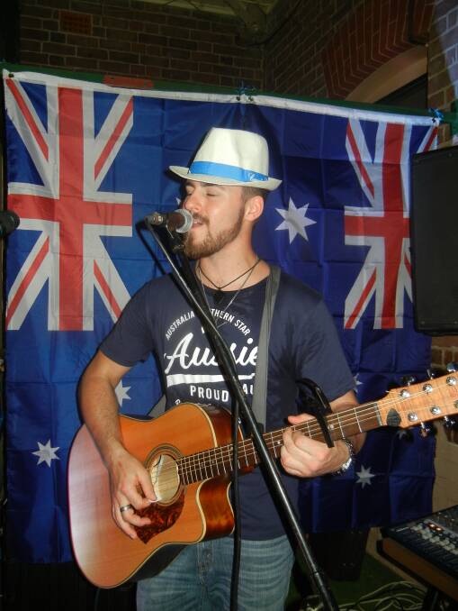 Luke Harveyson entertaining at the Railway on Australia Day. 