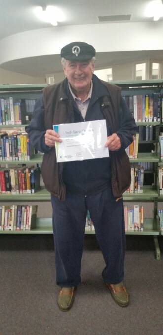 Bob McMillan with his Certificate of Graduation. Photo supplied 