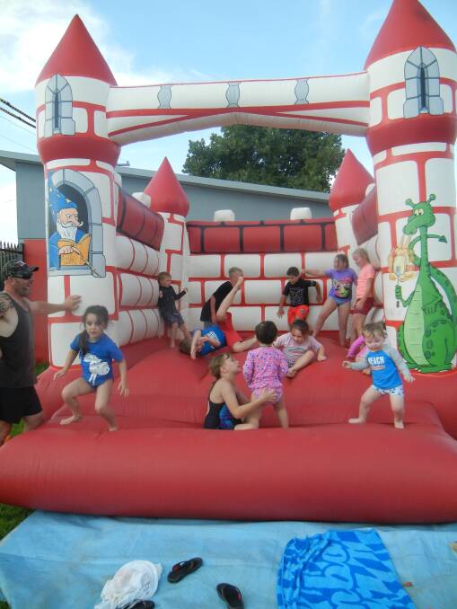 These littlies certainly had fun at the pool party on Australia Day on the Lions Jumping Castle. 