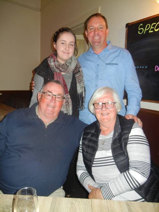 B) Abbey and Danny Joyce with John and Trish Griffiths. 