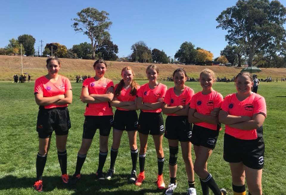 The Grenfell U16's VIVA girls touch rugby team. Photo supplied