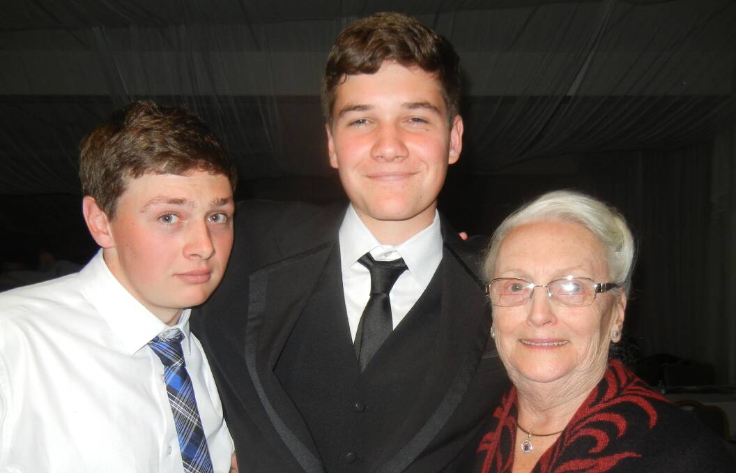 Day's night out - Josie Day with her grandsons Jono (Cowra) and Connor at the ball.