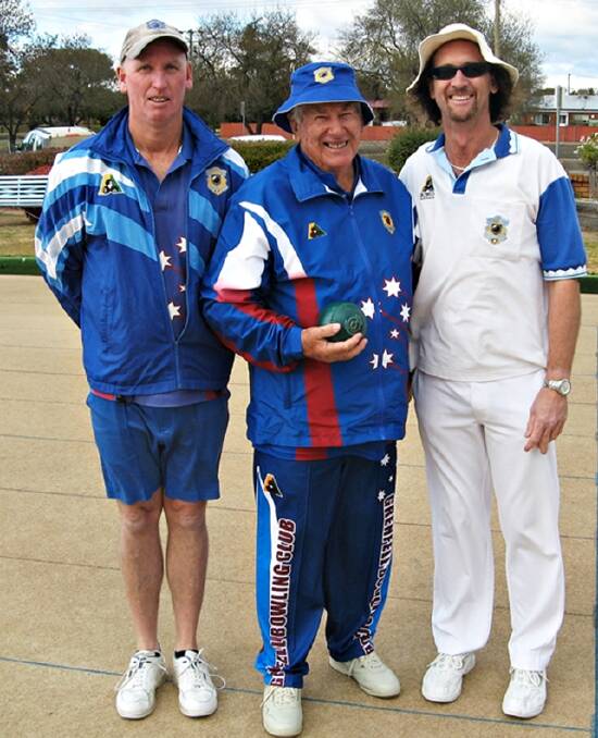 Triples Semi-final winners Andrew Armstrong, Nevin Hughes and Gavin Johnson. 