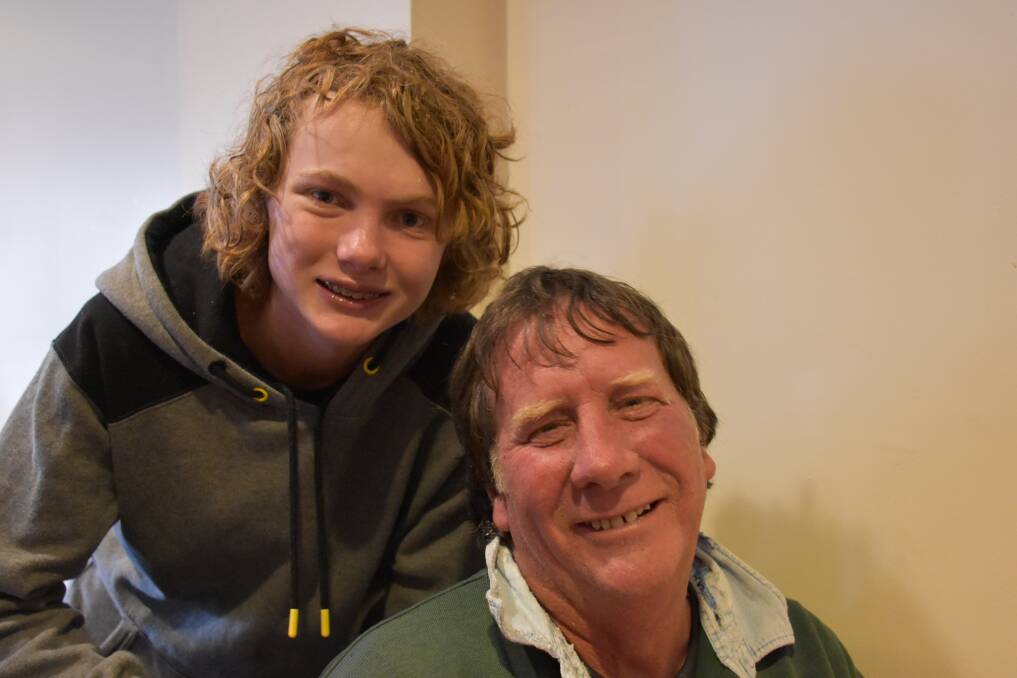 Craig Simpson and his son Zac at the Happy Inn Restaurant for Father's Day lunch. 