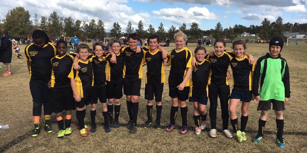 Grenfell Junior Soccer Club's under-12s Gala Day side. Photo Tracey Taylor.