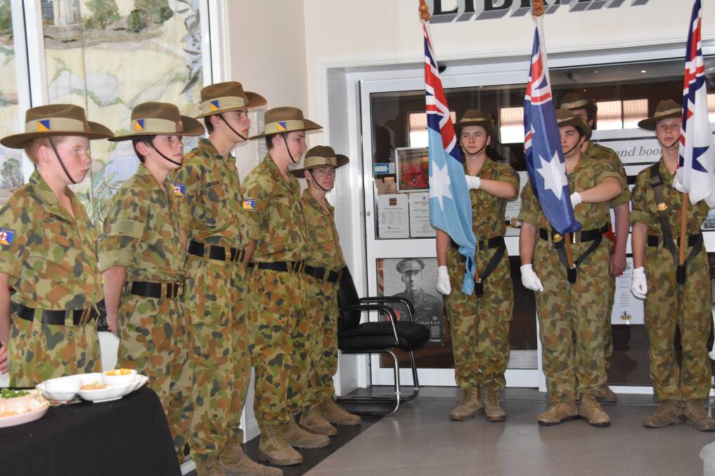 Local cadets formed a catafalque party during the official opening of the Poppy Project exhibition.  