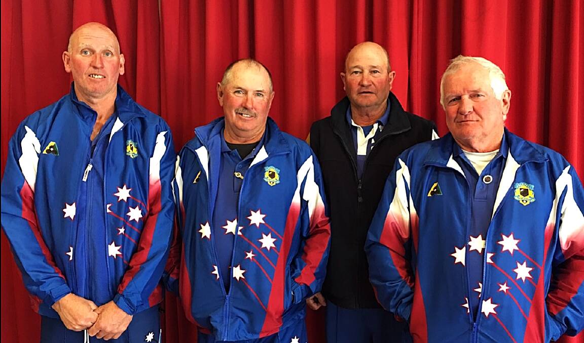 Men's Bowling Club President Andrew Armstrong and LVDBA President Roger Traves, presented Rob Coleman and Kerry Aston with awards. 
