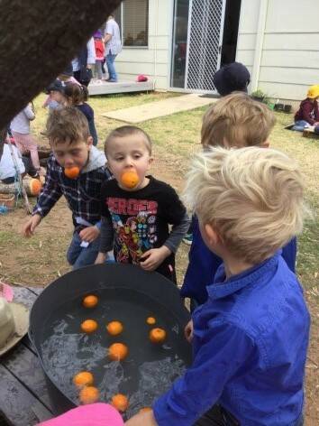 The orange-bobbing was a huge hit with the children. 