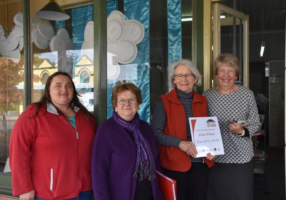 In first place was the Grenfell Christian Bookshop. Pictured are staff member Joalie Knight with coordinator of the competition Joan Eppelstun, staff member Jan Wallace and 2018 Judge Debbie Evans. 