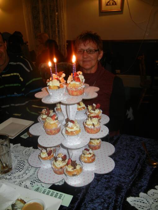 Debbie Williamson with her fantastic birthday cake.