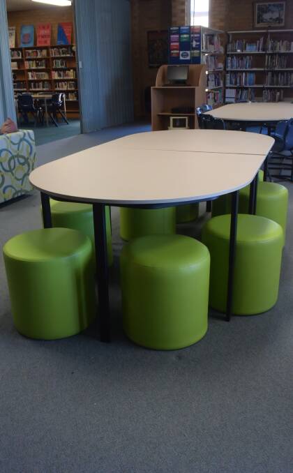 The new furniture adds a pop of colour to the library. 