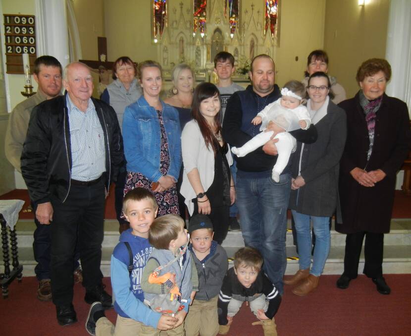  Amarlie Rose Hewen with her family following her baptism at St Joseph's Church. 