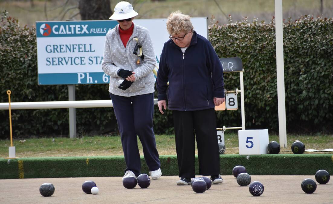 WOMEN'S BOWLS: Rosemary Walter and Julie Wood on the greens for some practice time. 