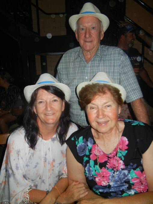 Michelle Rohan and John and Fran Harveyson enjoying Australia Day entertainment at the Railway.