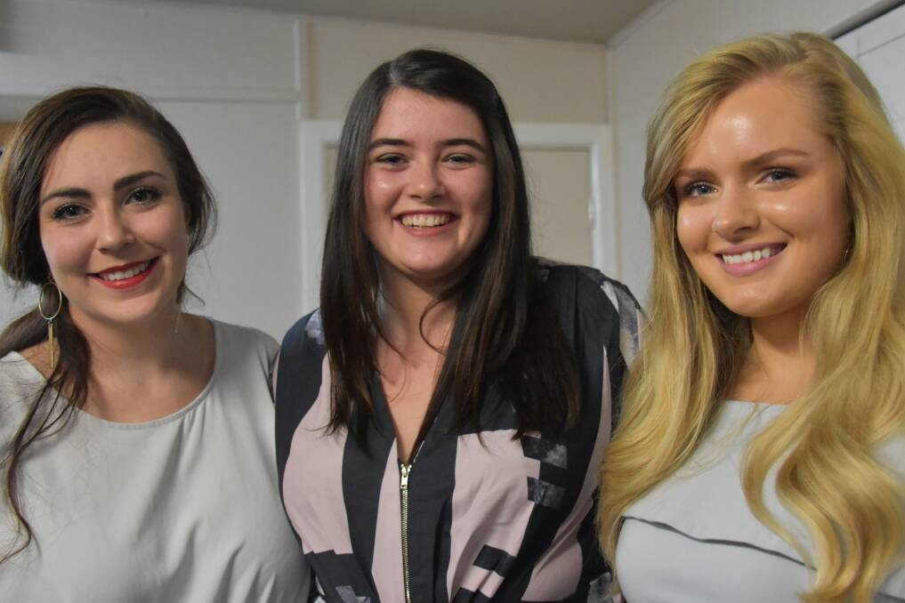 Imogen McMillan, Brooke Brown and Brooke Ivins at the RSL 'Dining in Night'.