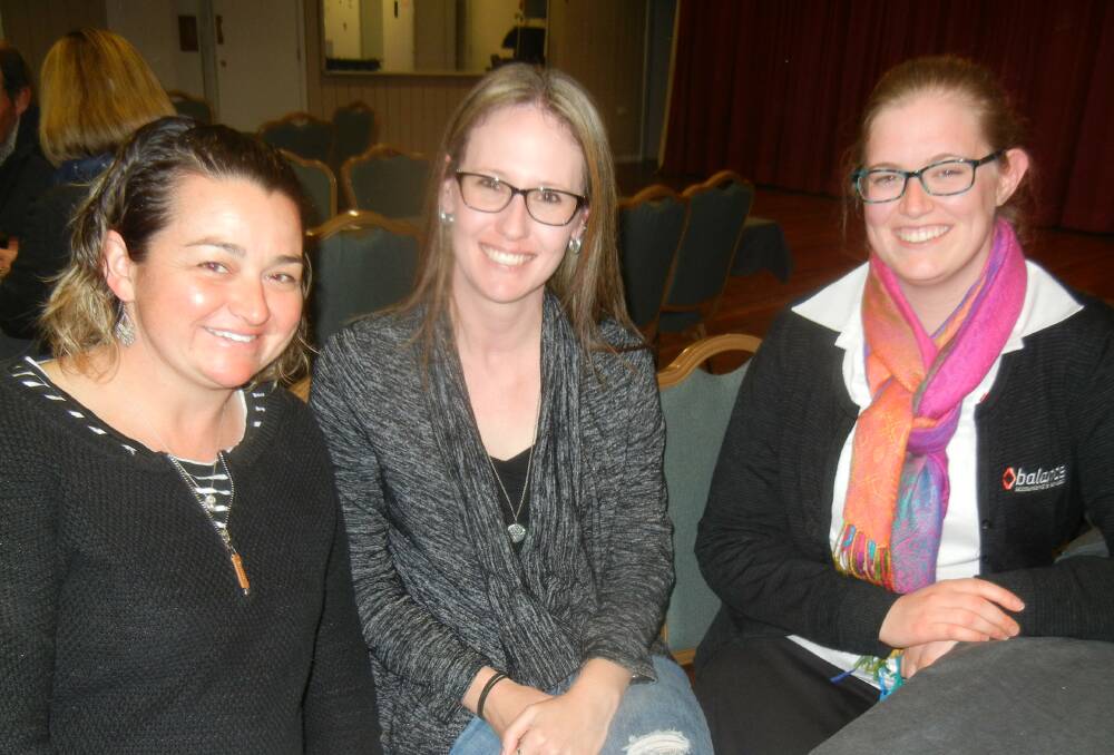 Cassie Griffin with Balance staff Nadine Laneyrie and Emma Heatley. 