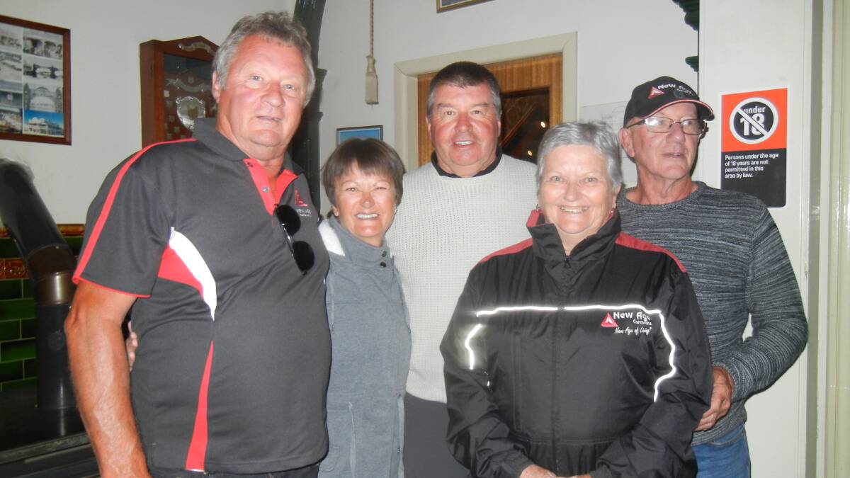 Caravaners from the New Age Tribe Club at their stop over in Grenfell Terry, Bryan & Lyndel Crow, Chris & Ross. 