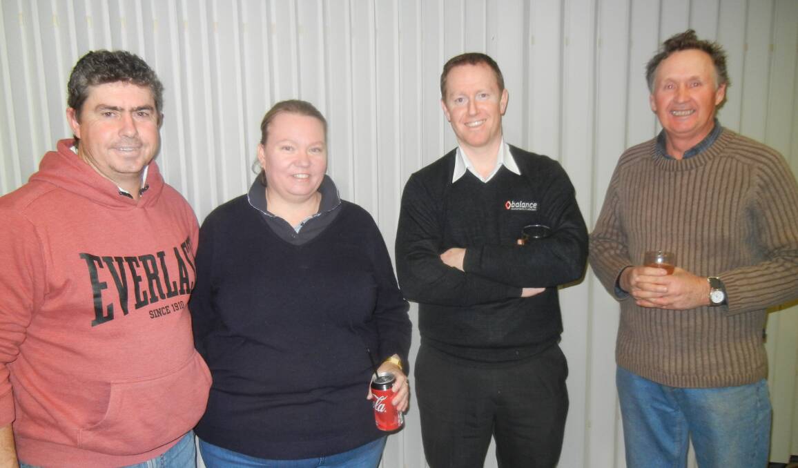 Local farmers Terry and Rebecca Knight with Balance Accountant Matt Pullen and Grenfell farmer David Walker. 