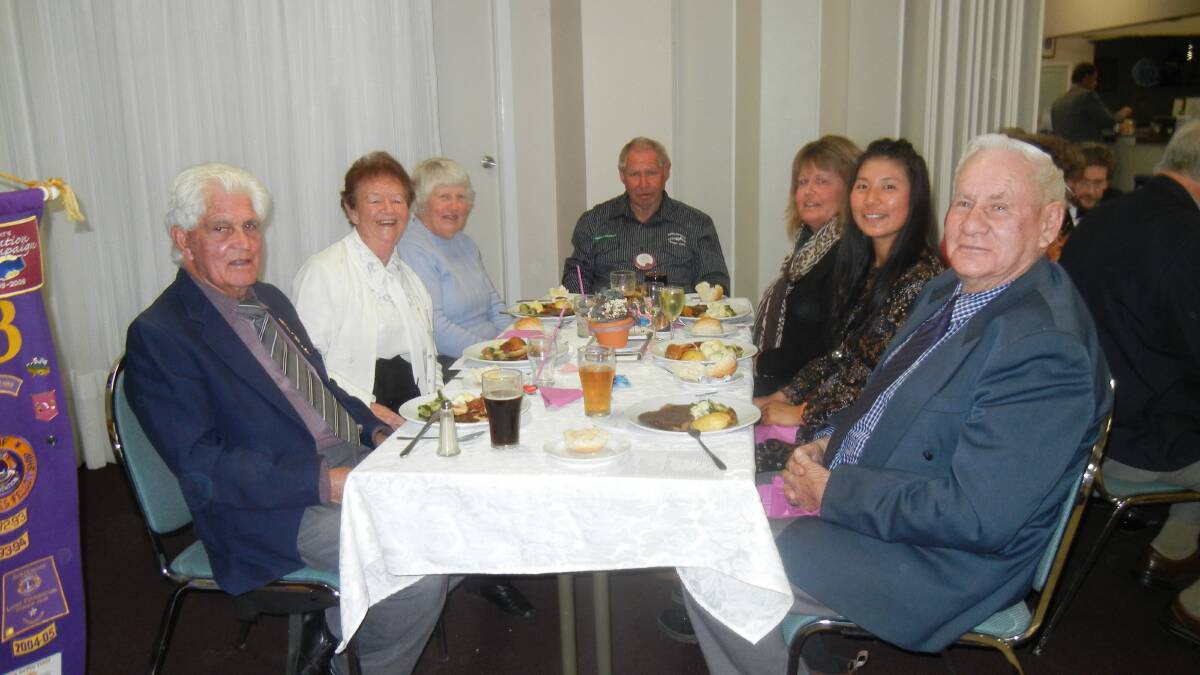 At the recent Grenfell Lions Changeover are (clockwise) Terry and Deidre Carroll, Mary and Alan Stokes, Cathie Logan, May Suzuki and Maurice Simpson. 