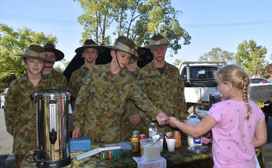 Grenfell Cadets serve refreshments at the Australia Day Citizenship Ceremony. 
