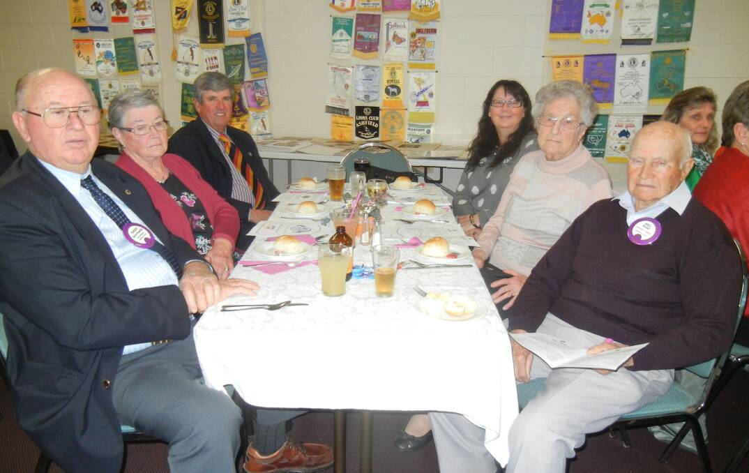 Also enjoying the Lions Changeover evening are (clockwise) Barry and Valma Franklin, Howard and Ann Hughes and Marie and Bill Rudd.