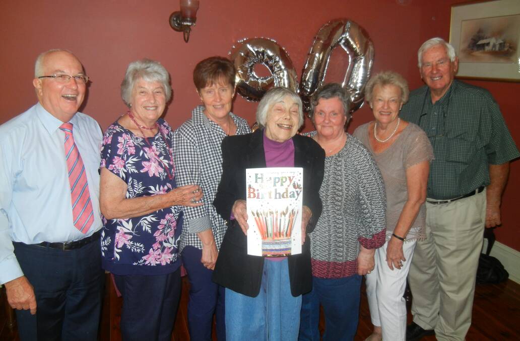 Roma Sinclair with members of various organisations who paid tribute on her 90th birthday. 