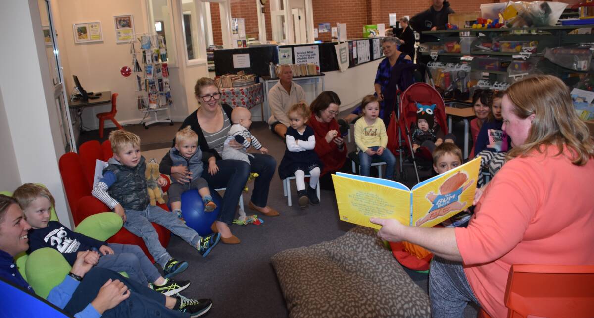 Librarian Erica Kearnes with her audience during National Simultaneous Storytime at the Grenfell Library on Wednesday May 23. 
