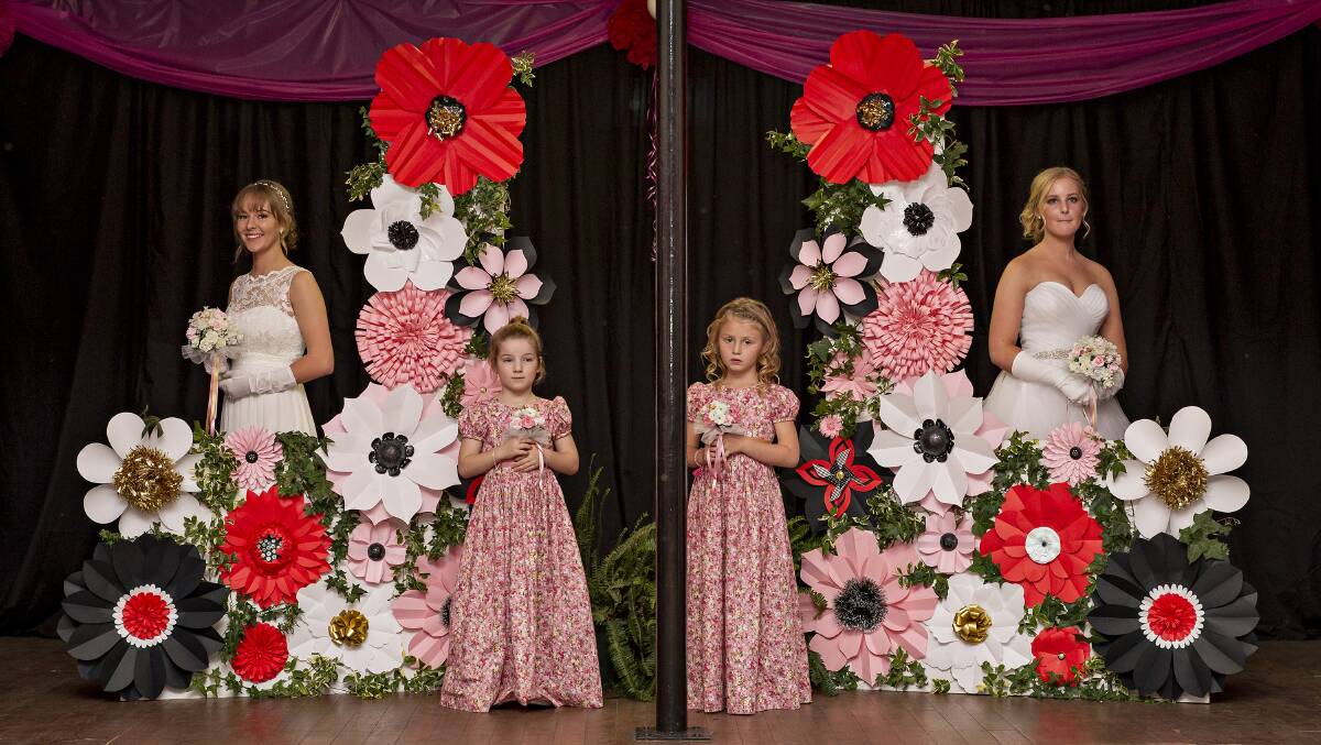 The stunning Quandialla Debutantes with their adorable flower girls. Photo Holly Bradford Photography.