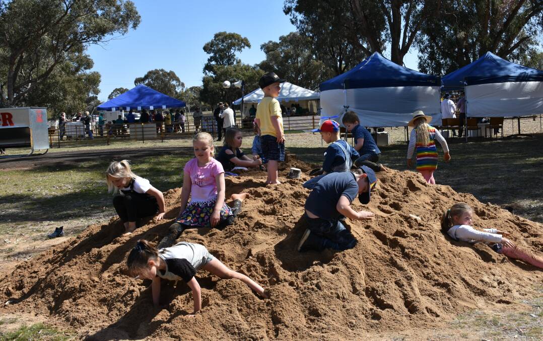 The giant sandpit was a huge hit with the kids. 
